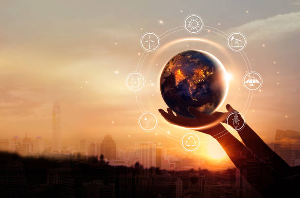 Earth at night was holding in human hands with energy resources icon on city background. Earth day. Energy saving concept. Elements of this image furnished by NASA

https://www.nasa.gov/specials/blackmarble/media/BlackMarble_2016_Asia_composite.png